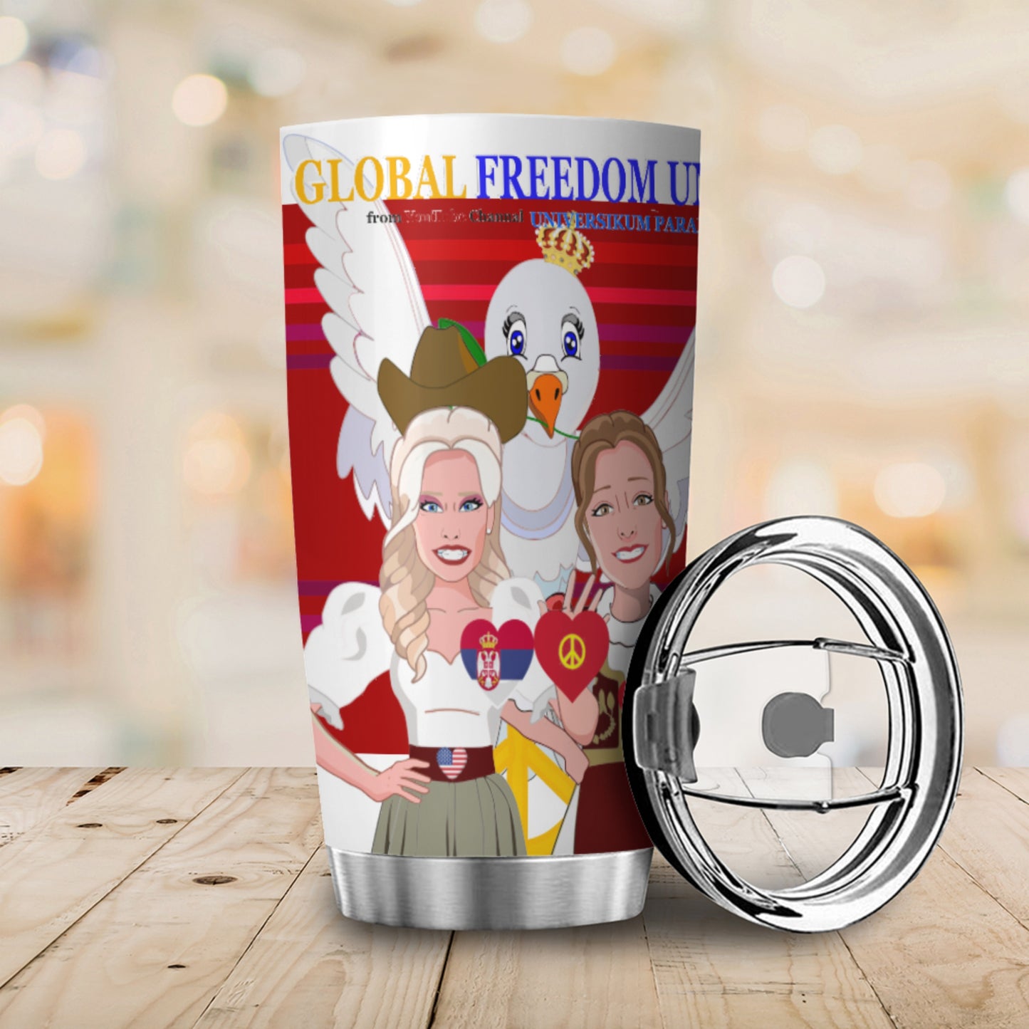 Tumbler GLOBAL FREEDOM UNITED© Women Serbia & USA Red