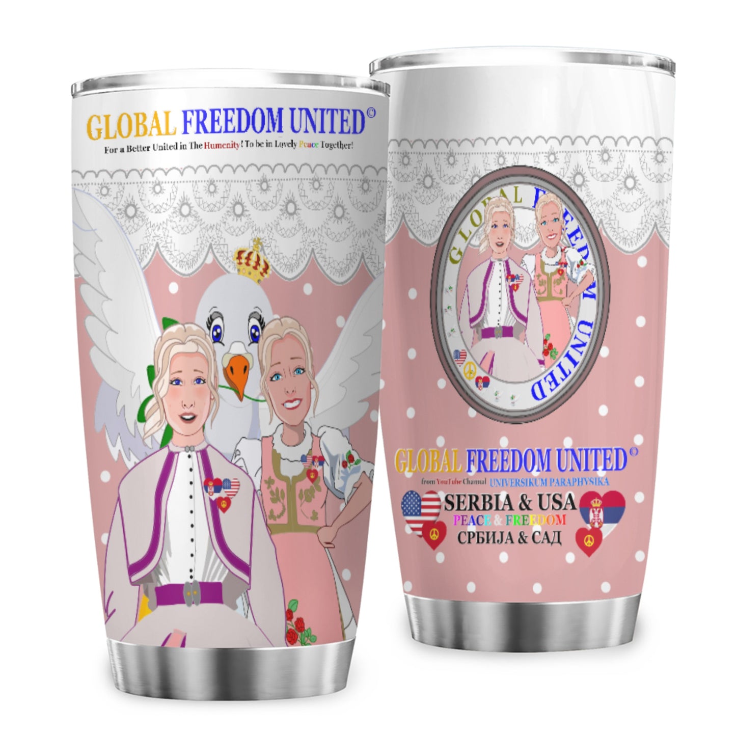 Tumbler 2 GLOBAL FREEDOM UNITED© Women Serbia & USA Pink1