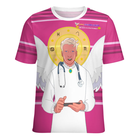 Women´s T-shirt GLOBAL FREEDOM UNITED© Archangel Rafael Old Latin Pink2