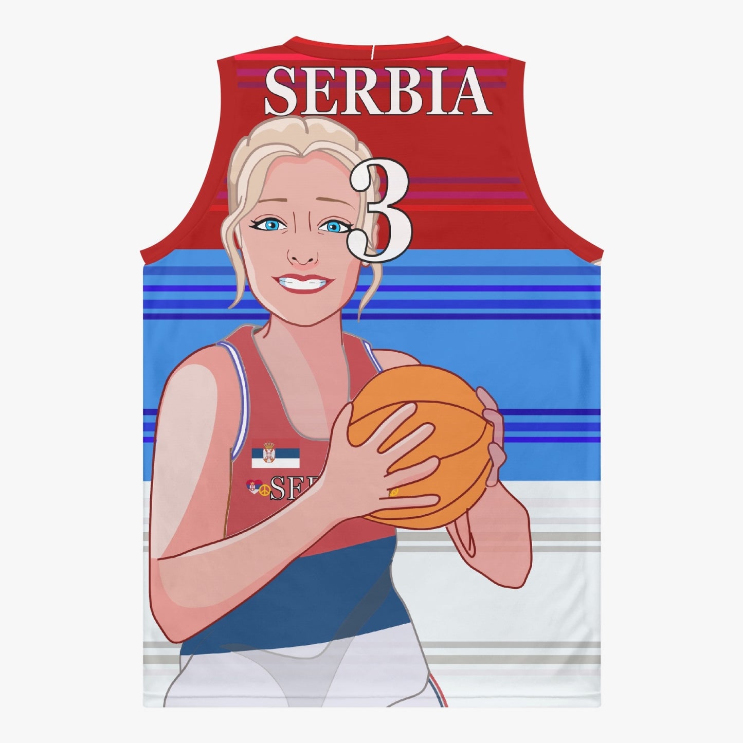 Basketball Jersey GLOBAL FREEDOM UNITED COUPLE EDITION WOMEN SERBIA v1 3
