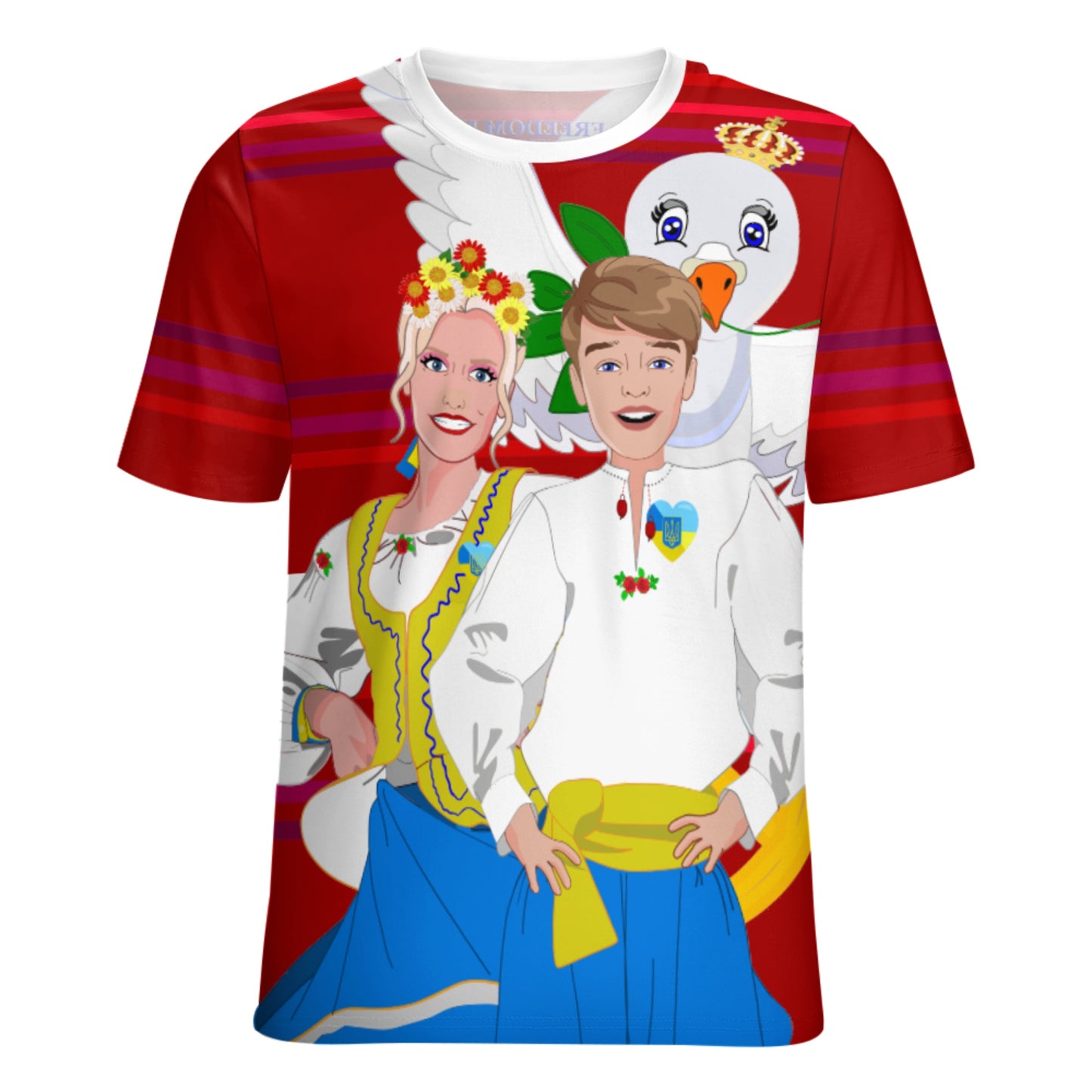 Women´s T-shirt GLOBAL FREEDOM UNITED© Couple Ukrain Red