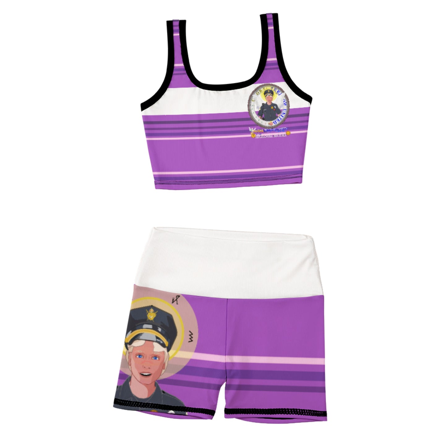 Thread Yoga Vest GLOBAL FREEDOM UNITED© Archangel Michael As Policemen Lilac