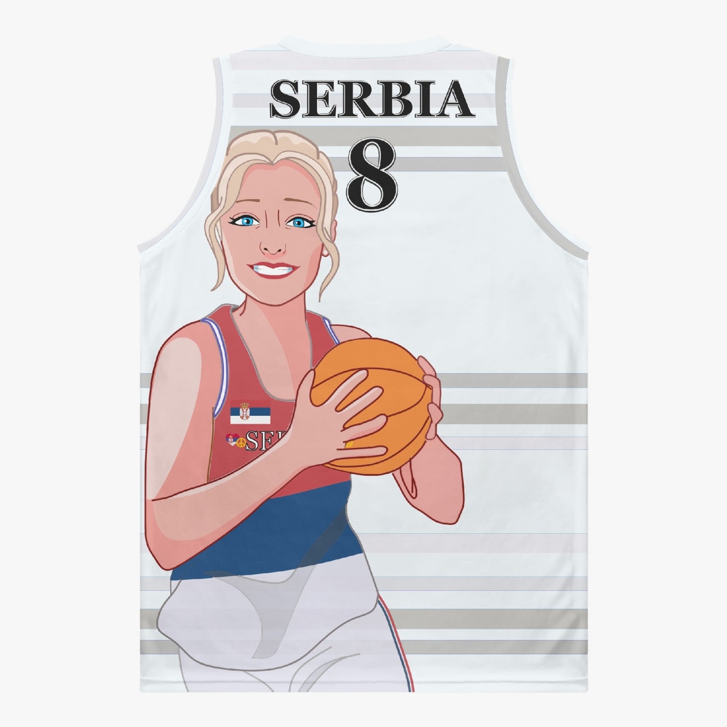 Basketball Jersey GLOBAL FREEDOM UNITED COUPLE EDITION WOMEN SERBIA v2 8
