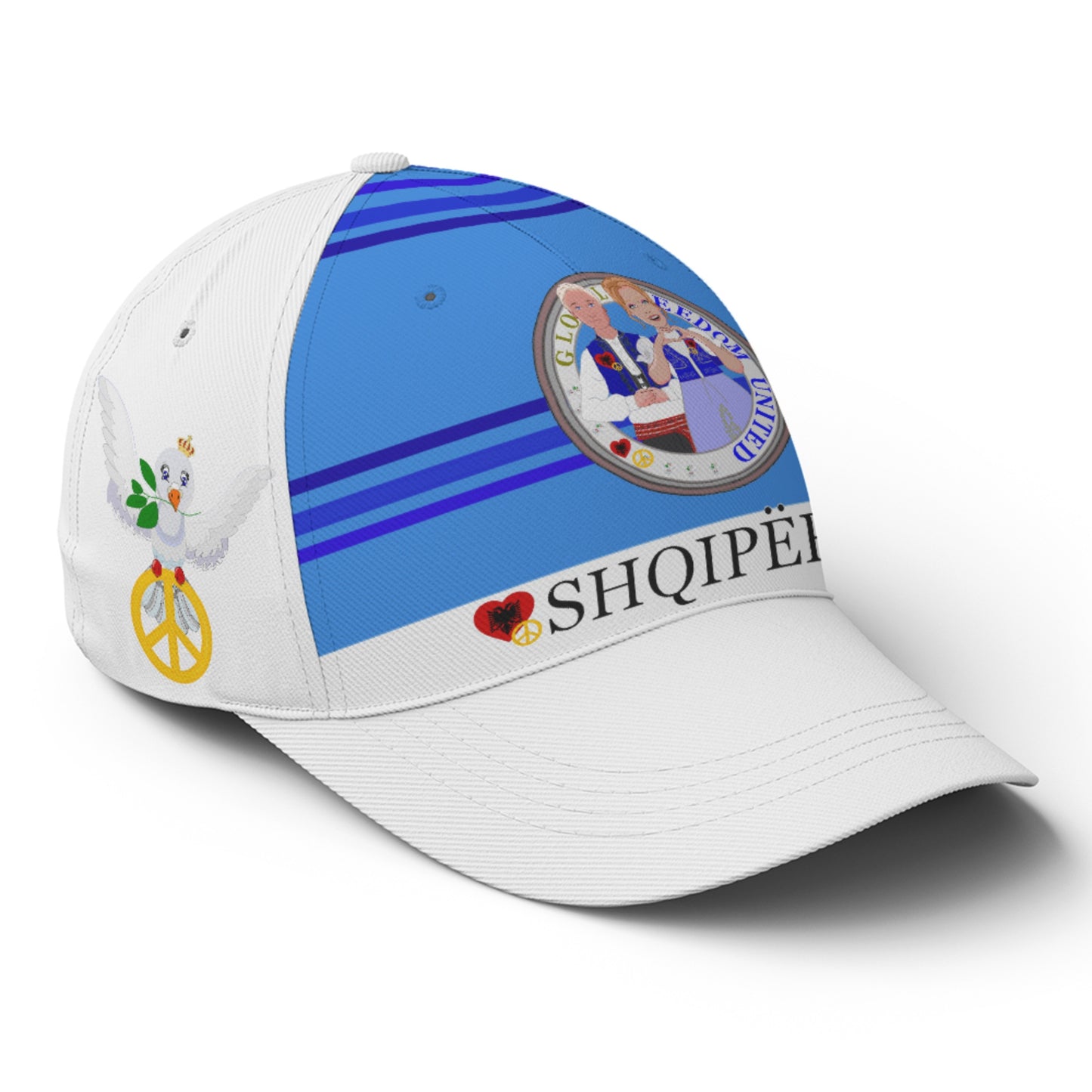 Basketball Cap GLOBAL FREEDOM UNITED© Couple Albania Deep Blue