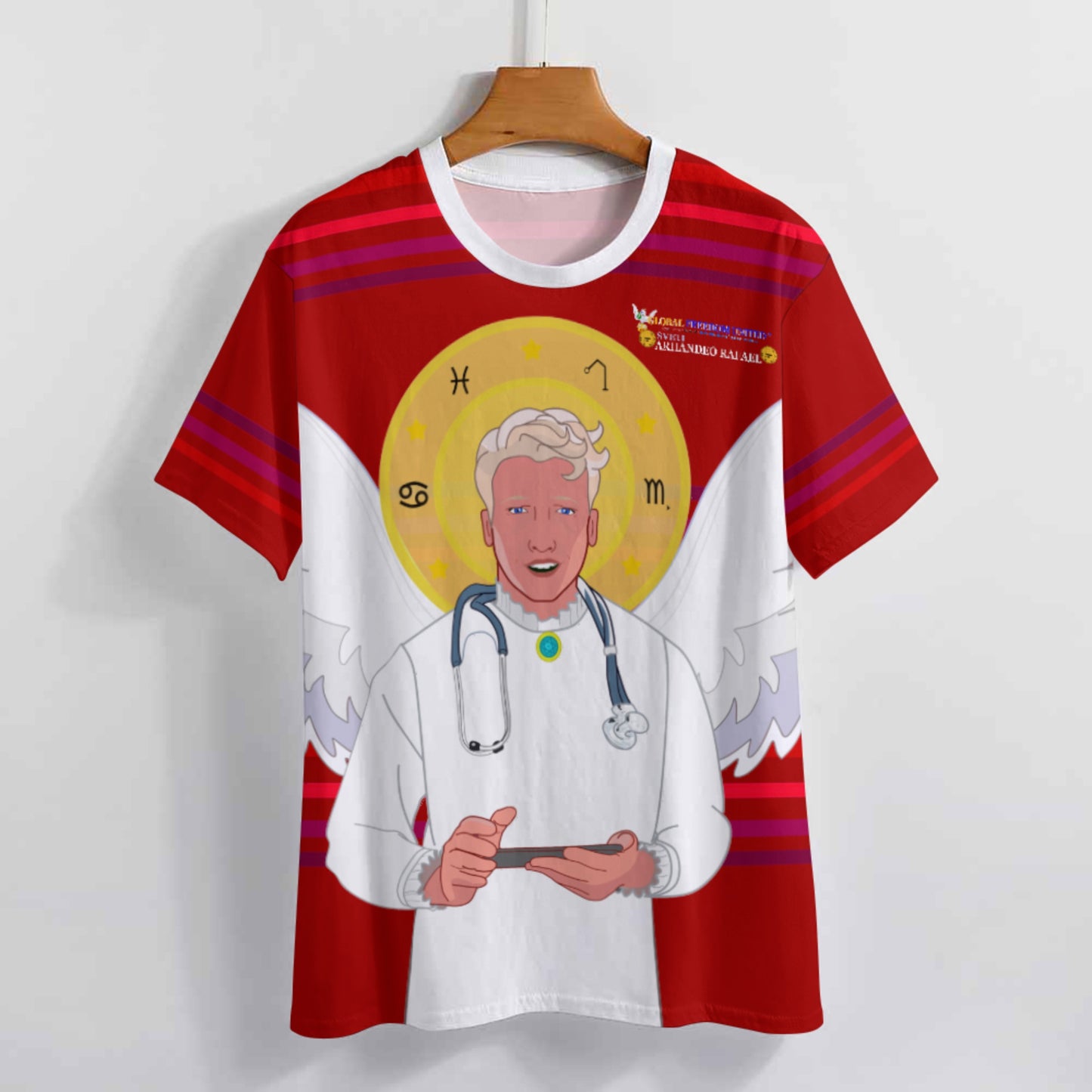 Women´s T-shirt GLOBAL FREEDOM UNITED© Archangel Rafael Croatia Red