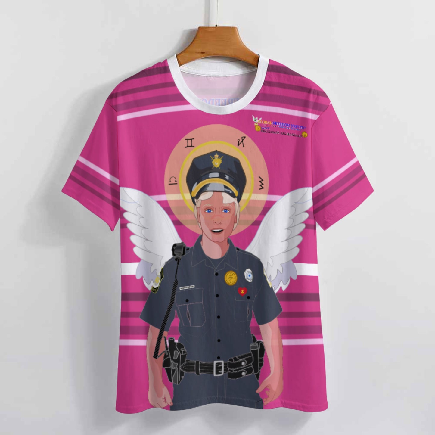 Women´s T-shirt  Global Freedom United© Archangel Michael In Latin V4 Pink2