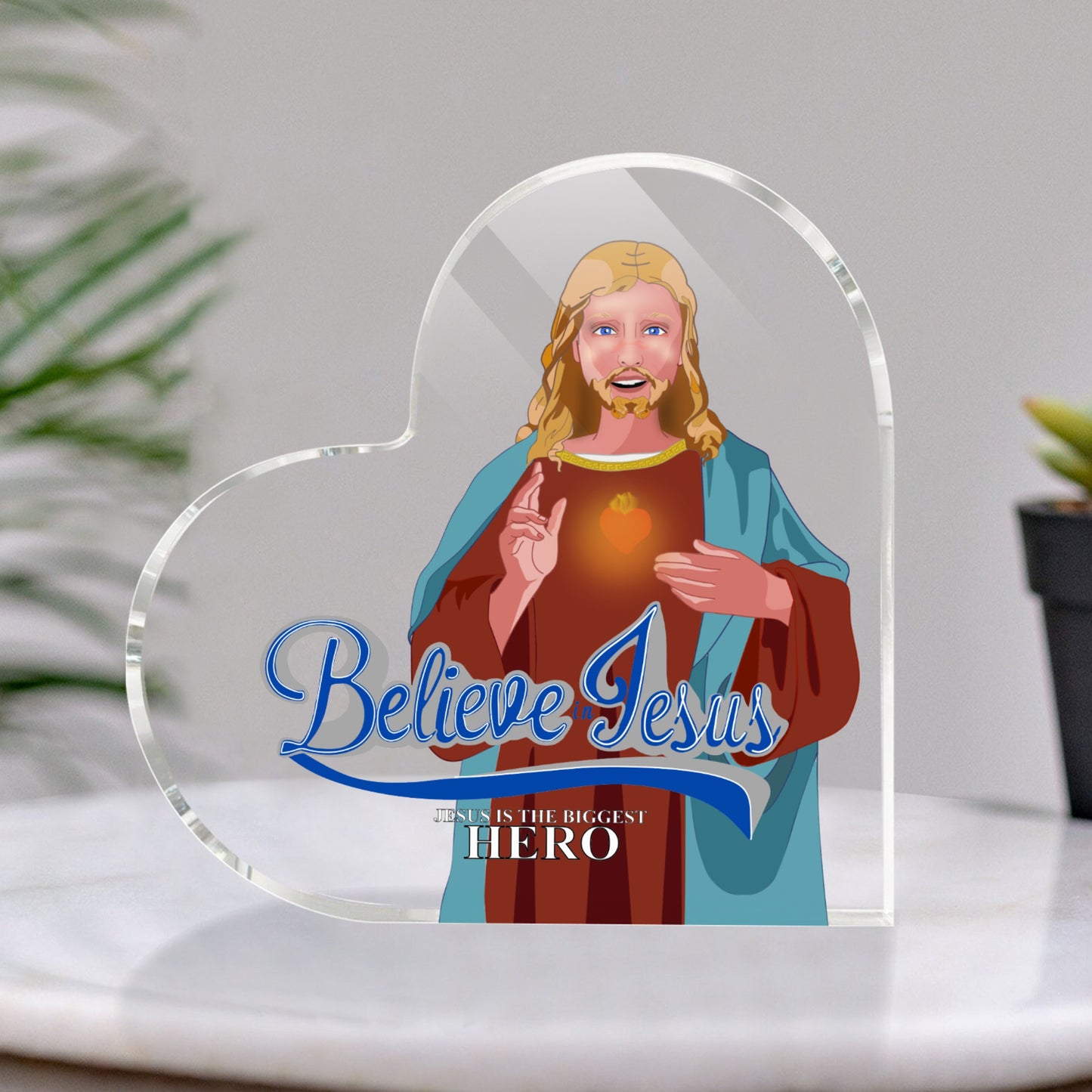 Acryl Heart GLOBAL FREEDOM UNITED© Jesus Christ is the Biggest Hero