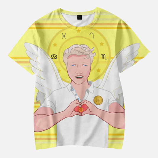 AOP Kids' Short T-Shirts  GLOBAL FREEDOM UNITED ARCHANGEL RAPHAEL GERMAN YELLOW