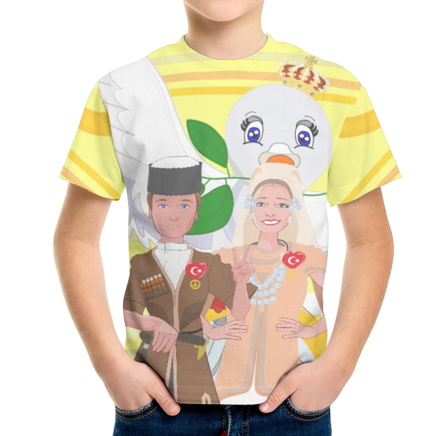 Kid´s T-shirt GLOBAL FREEDOM UNITED© Couple Turkey Yellow