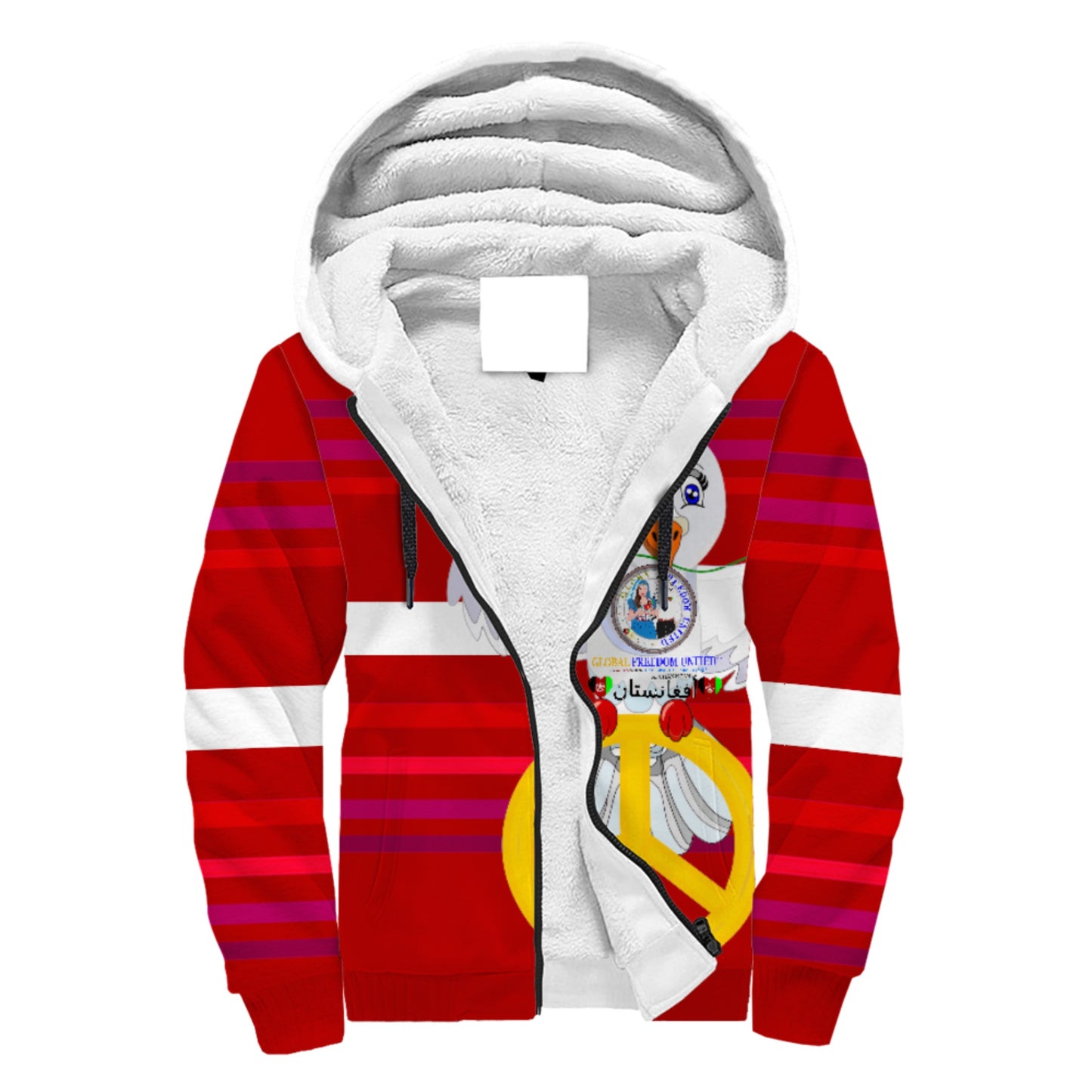 Plush Hoodie GLOBAL FREEDOM UNITED© Couple Afghanistan Red