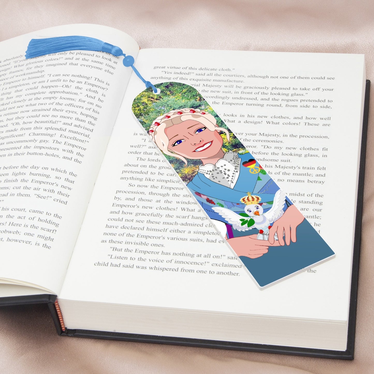 Acrylic Bookmark - Semicircle GLOBAL FREEDOM UNITED© German Girl Light Blue