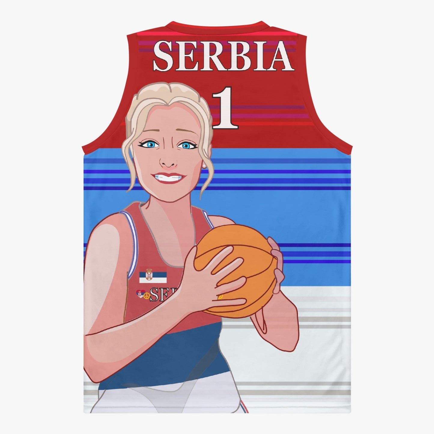 Basketball Jersey GLOBAL FREEDOM UNITED COUPLE EDITION WOMEN SERBIA v1 1