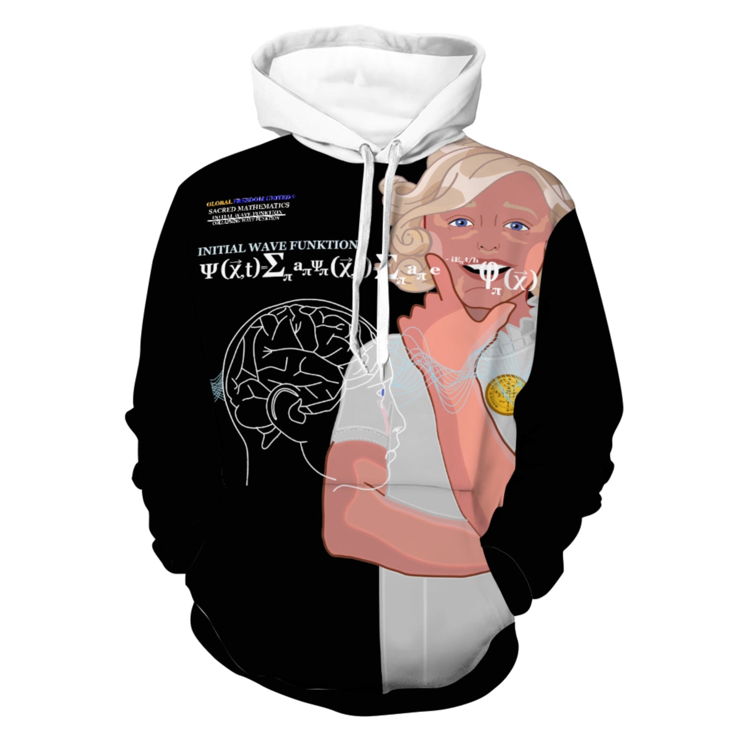 Hoodie Global Freedom United© Sacred Mathematics Wave Function
