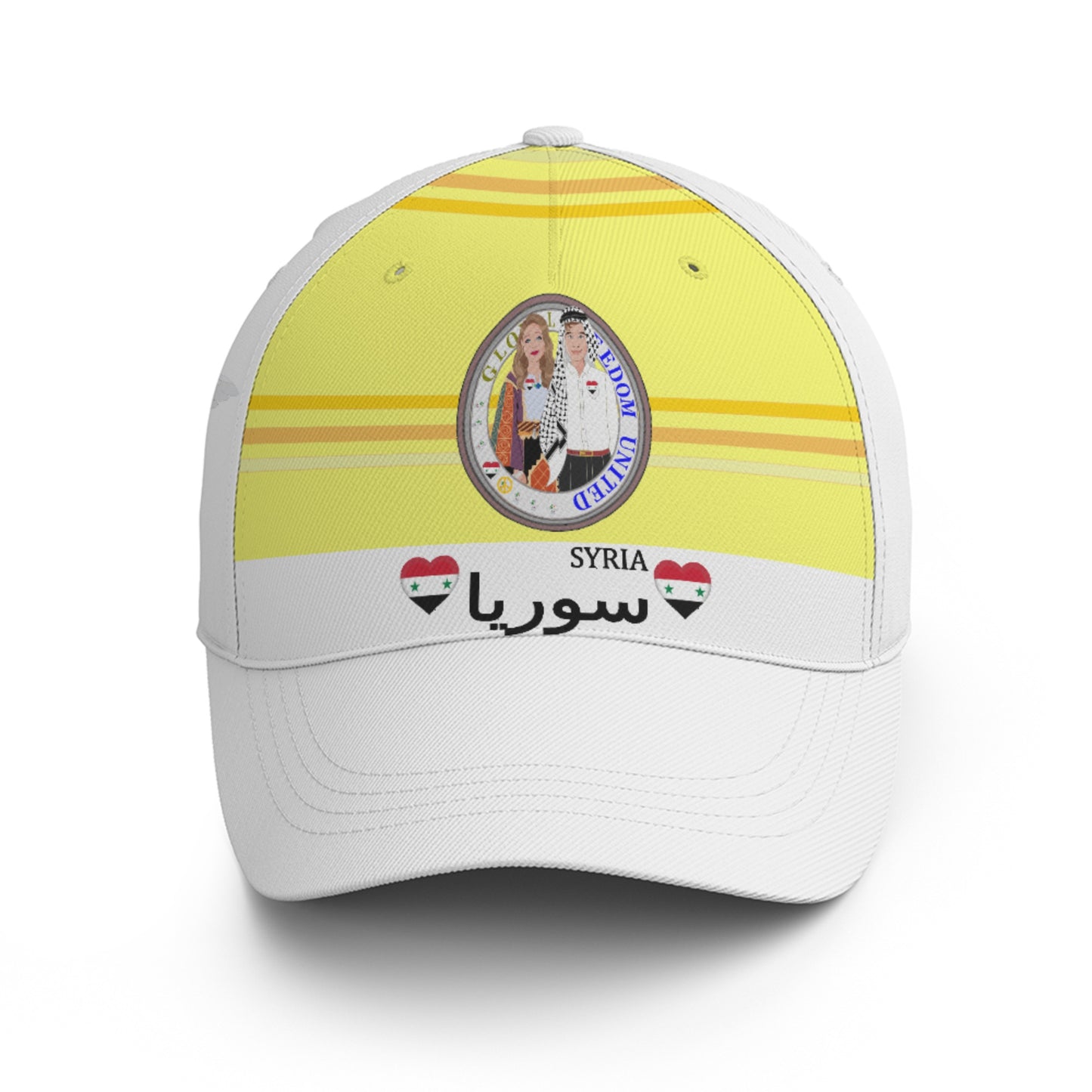 Basketball Cap GLOBAL FREEDOM UNITED© Couple Syria Yellow