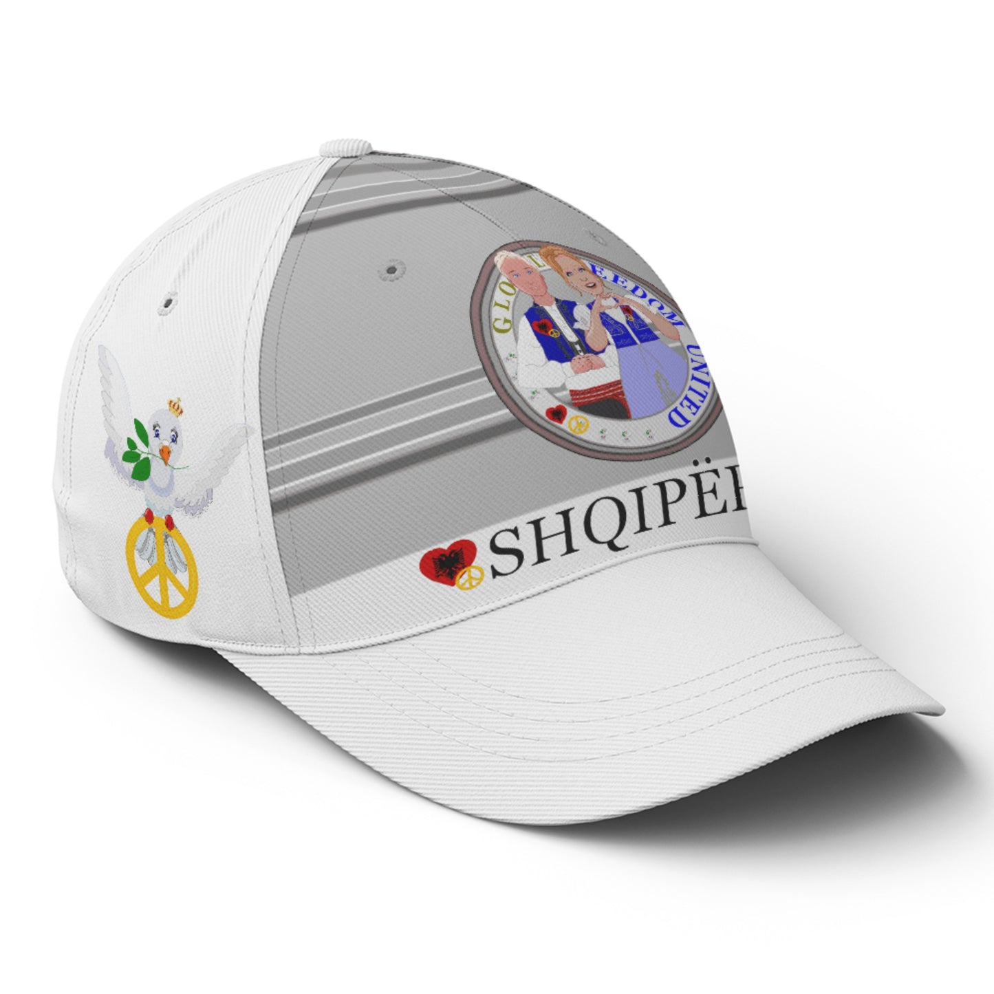 Basketball Cap GLOBAL FREEDOM UNITED© Couple Albania Grey