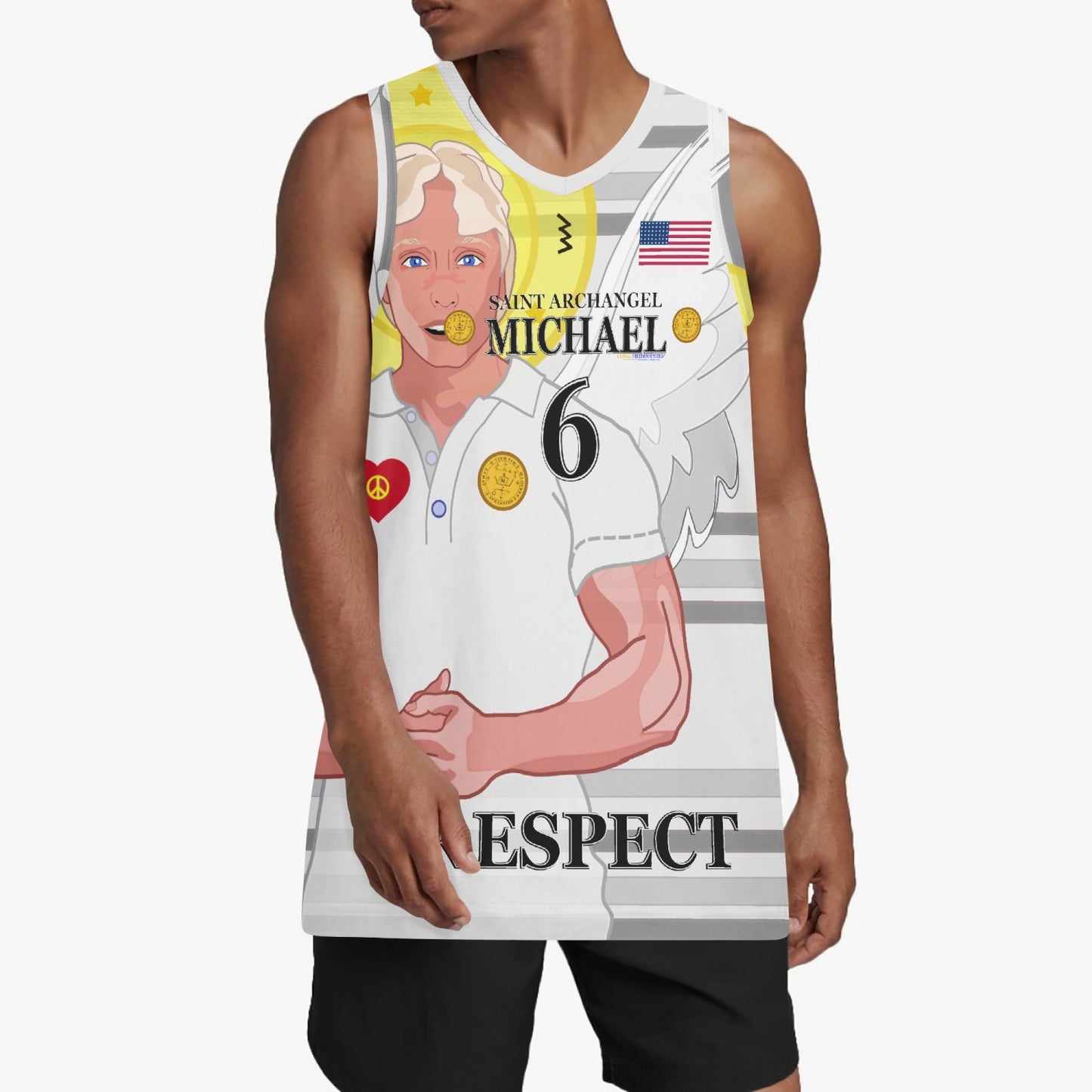 Basketball Jersey GLOBAL FREEDOM UNITED ARCHANGEL MICHAEL USA 6