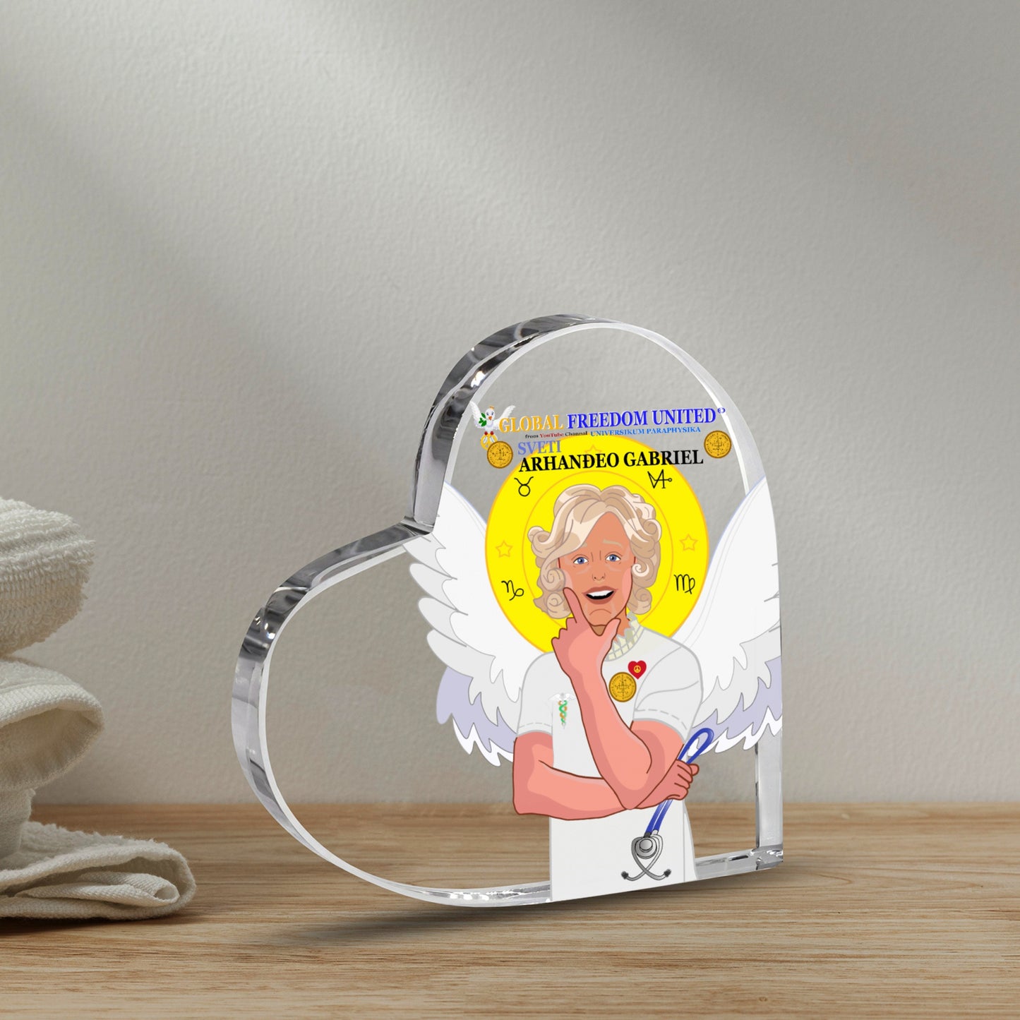 Acryl Heart GLOBAL FREEDOM UNITED© Archangel Gabriel Croatia