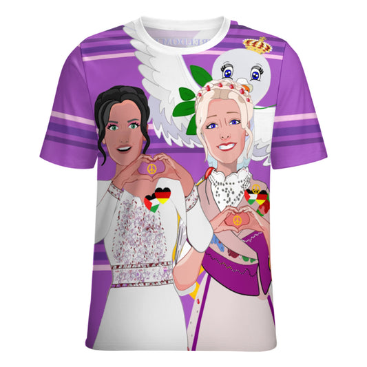 Women´s T-shirt 2 GLOBAL FREEDOM UNITED© Women Palestina & Germany Lilac
