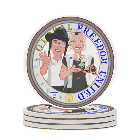 Ceramic Coasters Global Freedom United© Couple Israel