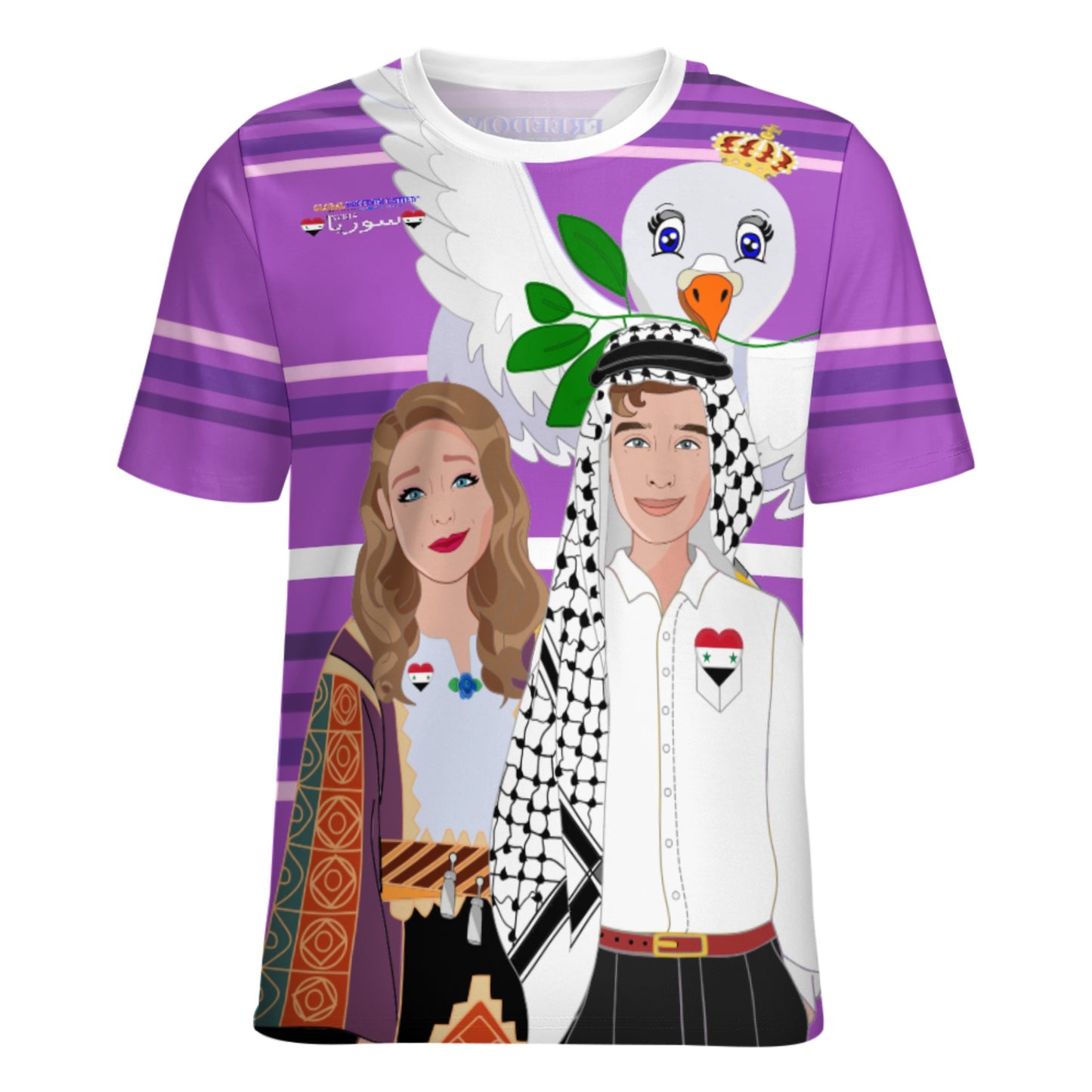 Women´s T-shirt  GLOBAL FREEDOM UNITED© Couple Syria Lilac