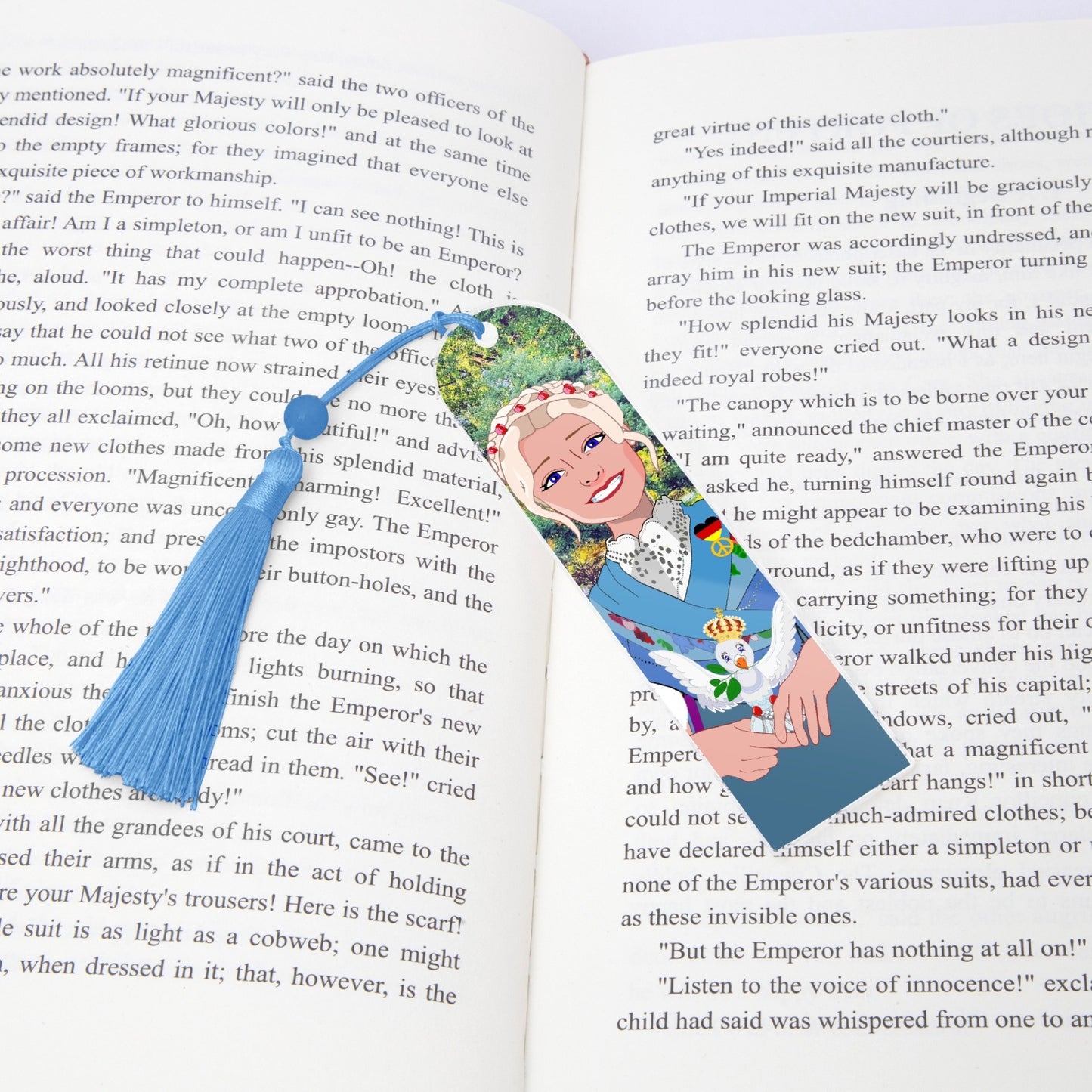 Acrylic Bookmark - Semicircle GLOBAL FREEDOM UNITED© German Girl Light Blue