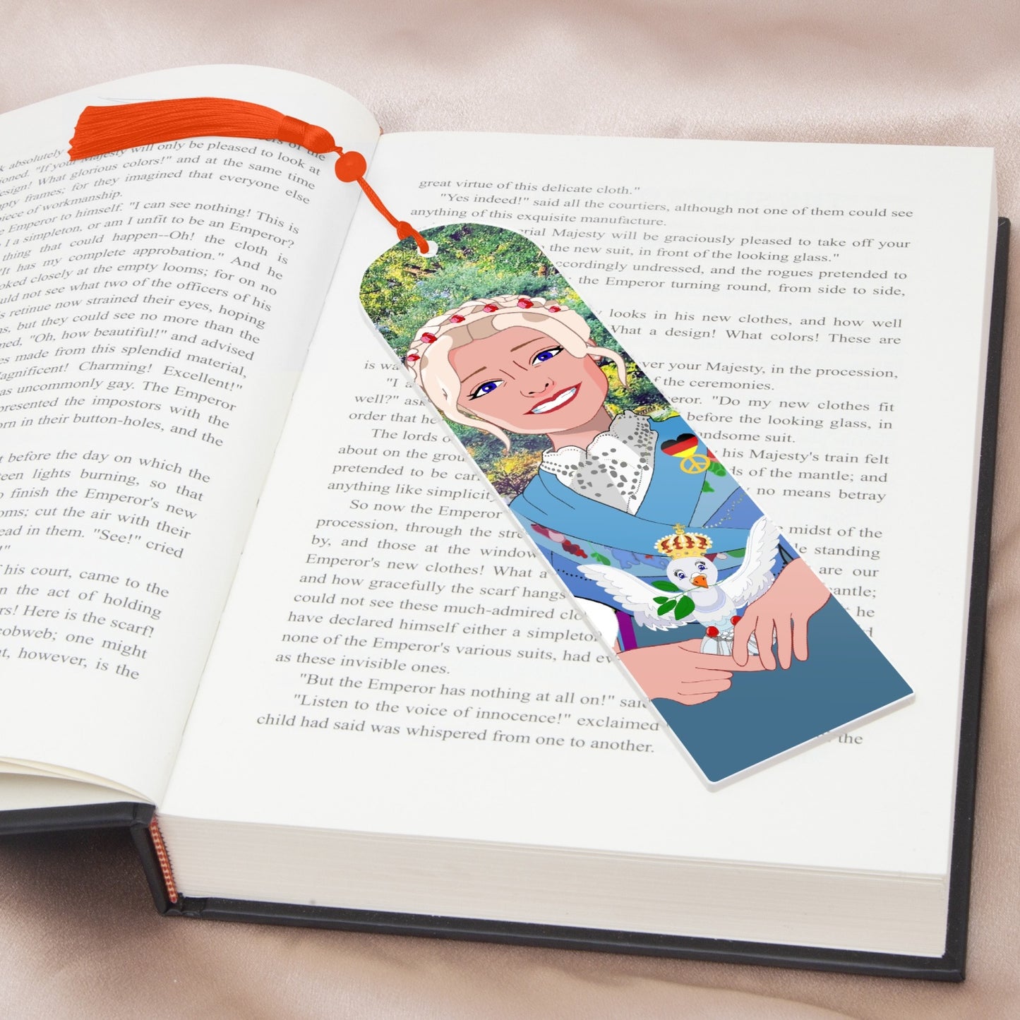 Acrylic Bookmark - Semicircle GLOBAL FREEDOM UNITED© German Girl Light Blue