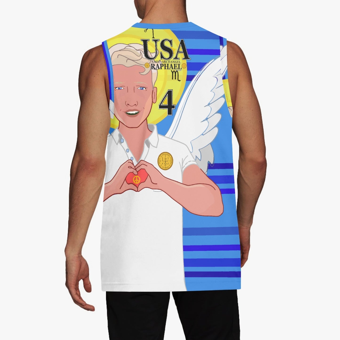 Basketball Jersey GLOBAL FREEDOM UNITED ARCHANGEL RAPHAEL USA 4