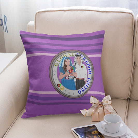 GLOBAL FREEDOM UNITED© Couple Afghanistan 18'' Square Pillow Cover