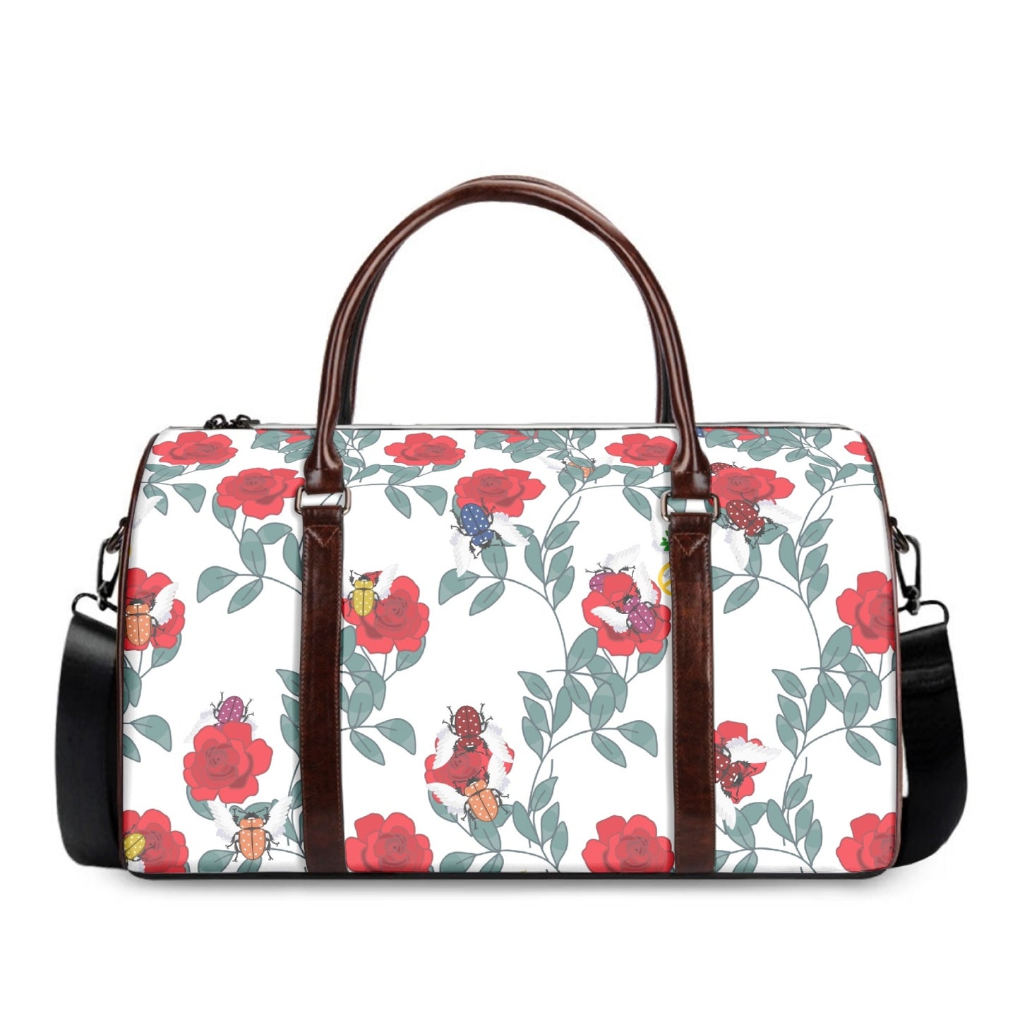 GLOBAL FREEDOM UNITED© Couple French Red Roses Duffle Bag