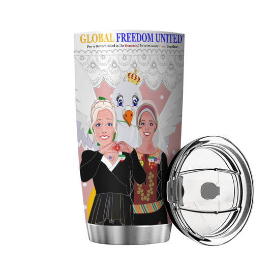 Tumbler GLOBAL FREEDOM UNITED© Women Iran & USA Pink1