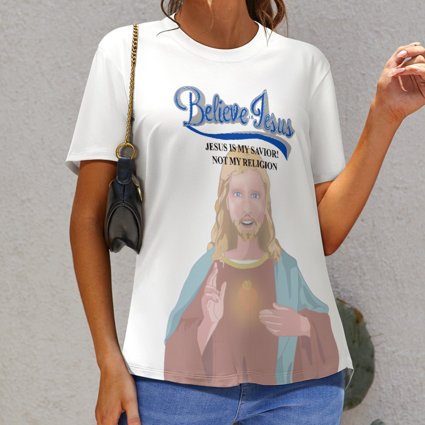 Women´s T-shirt  Wight  GLOBAL FREEDOM UNITED© Jesus Is My Savior V2