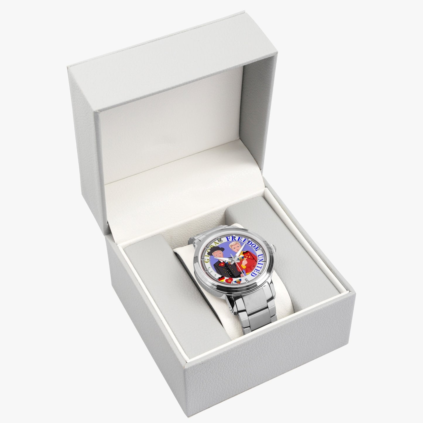 GLOBAL FREEDOM UNITED©  New Steel Strap Automatic Watch (With Indicators) Men Germany & Russia