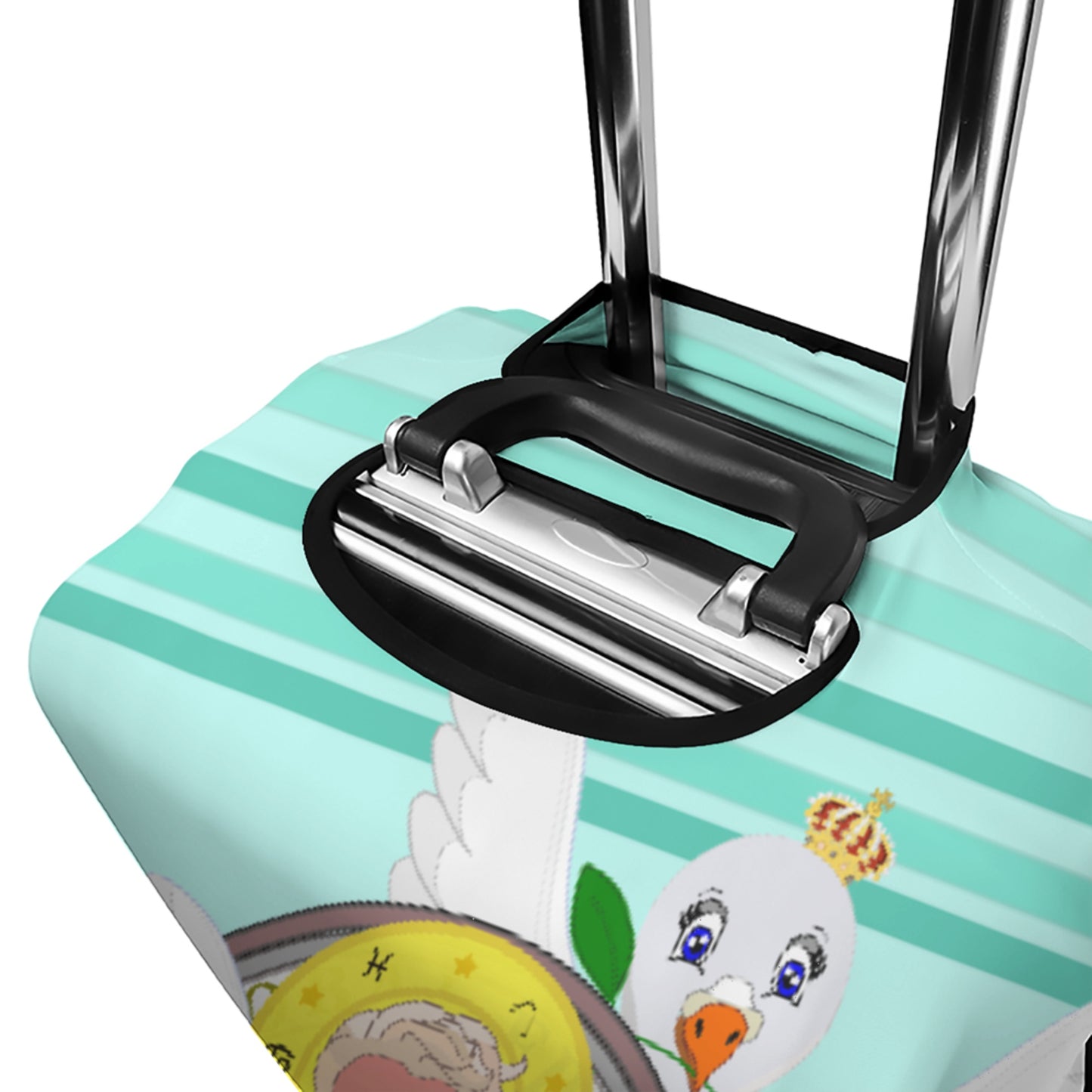 Luggage Cover GLOBAL FREEDOM UNITED© Archangel Rafael Arabic Light Green