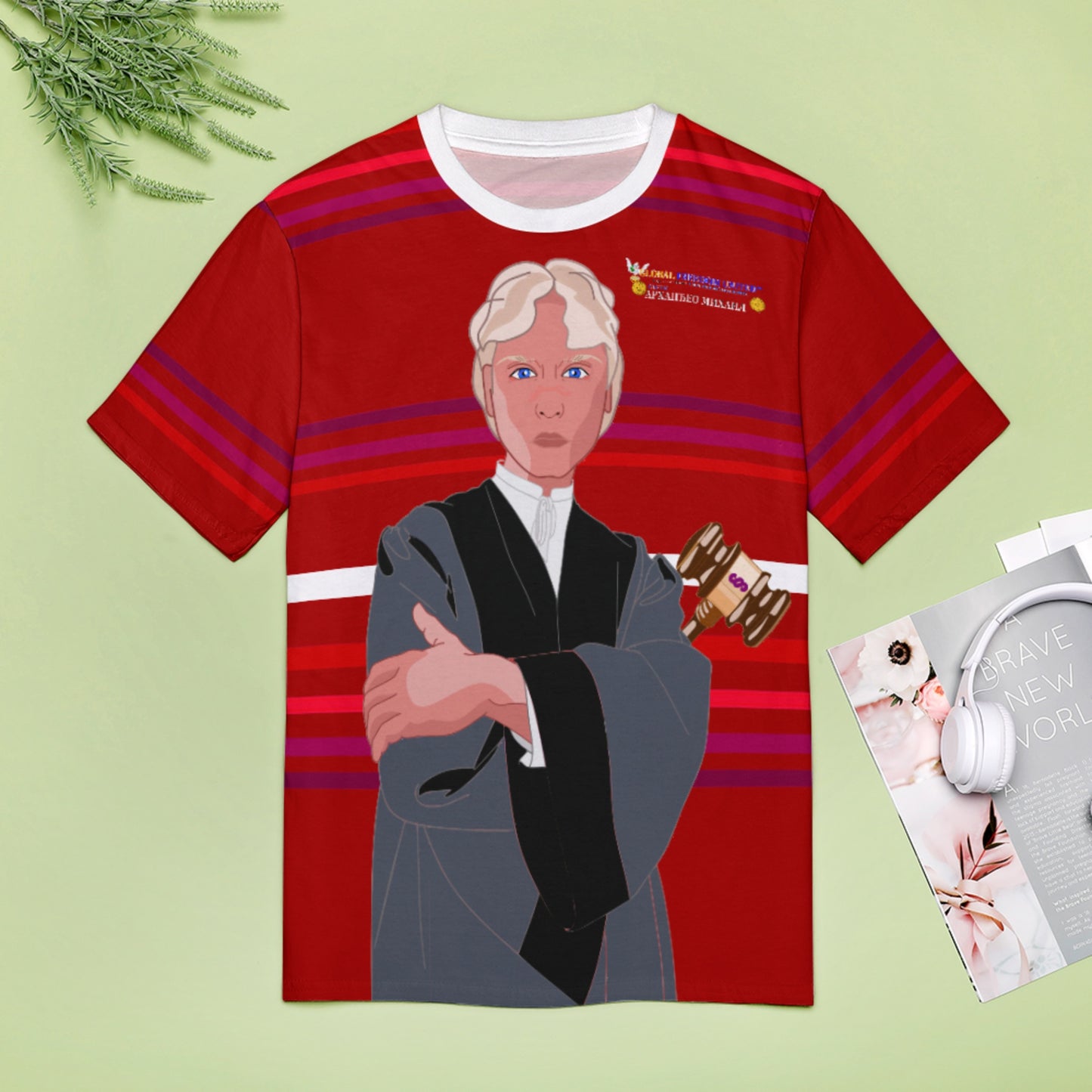 Women´s T-shirt  GLOBAL FREEDOM UNITED© Archangel Michael Serbia V5 Red