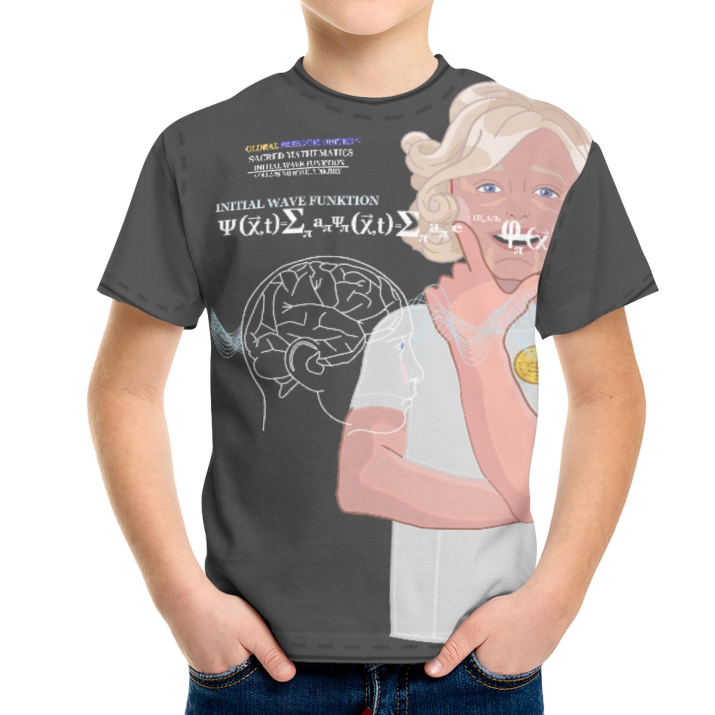 Kit´s T-shirt Global Freedom United© Sacred Mathematics Wave Function