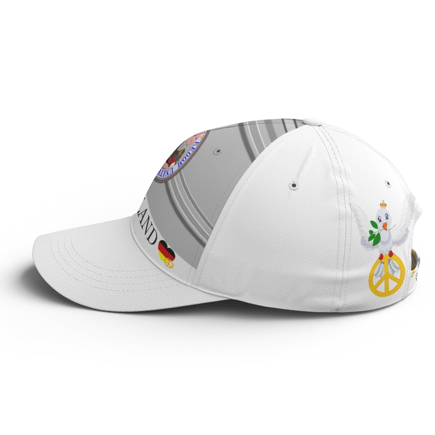 Basketball Cap GLOBAL FREEDOM UNITED© Couple Germany Grey
