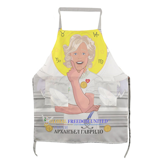 Apron GLOBAL FREEDOM UNITED© Archangel Gabriel Serbia  Grey