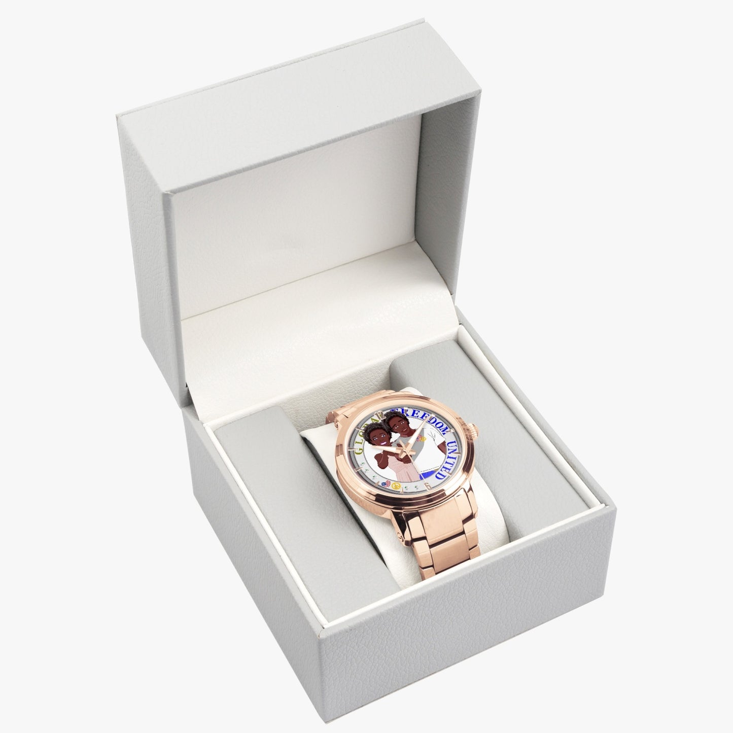 GLOBAL FREEDOM UNITED© Afro American - New Steel Strap Automatic Watch (With Indicators)