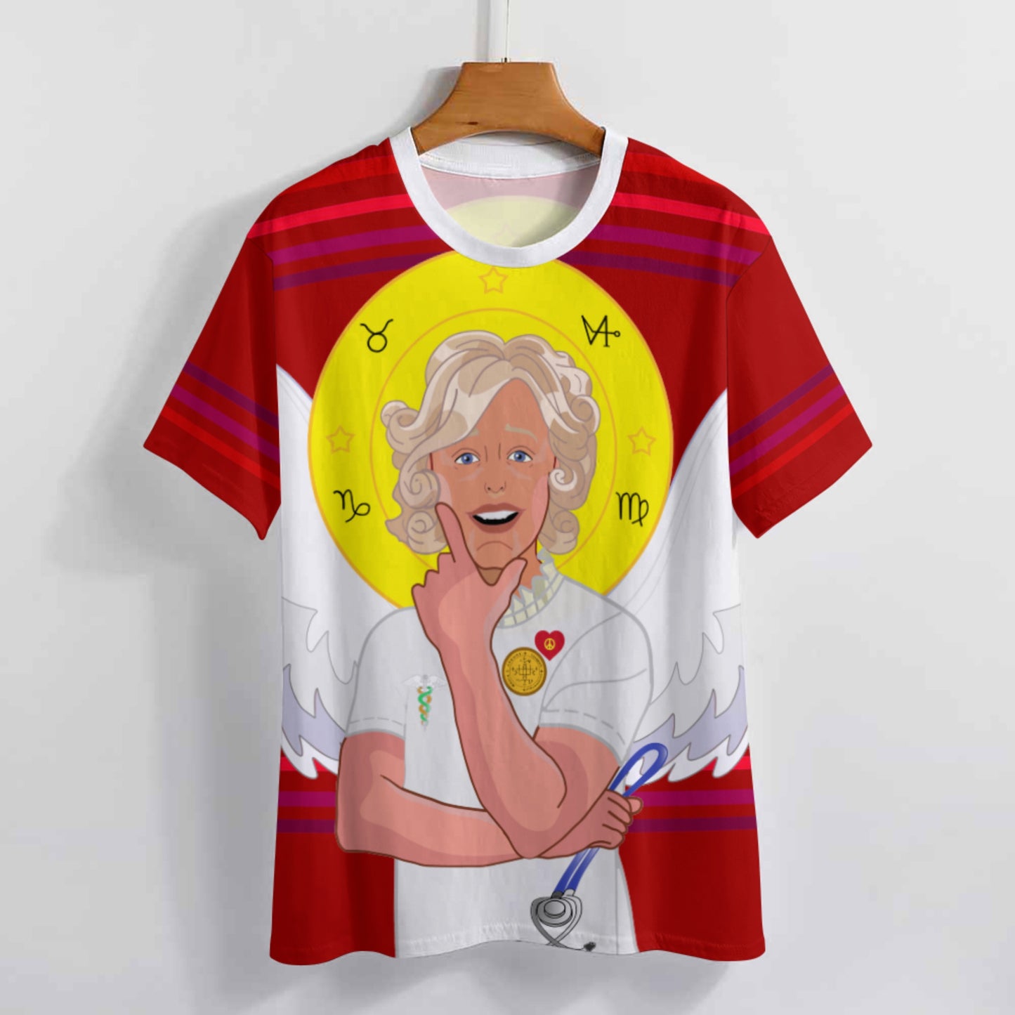 Women´s T-shirt 2 GLOBAL FREEDOM UNITED© Archangel Gabriel Croatia Red