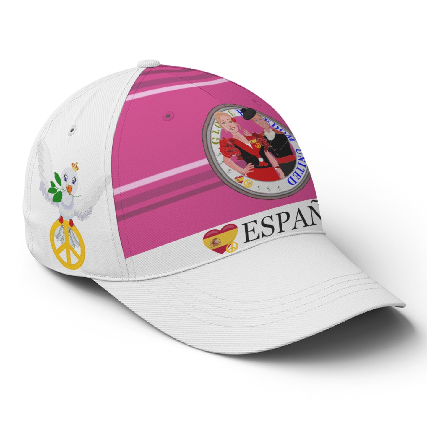 Basketball Cap GLOBAL FREEDOM UNITED© Couple Spain Pink2