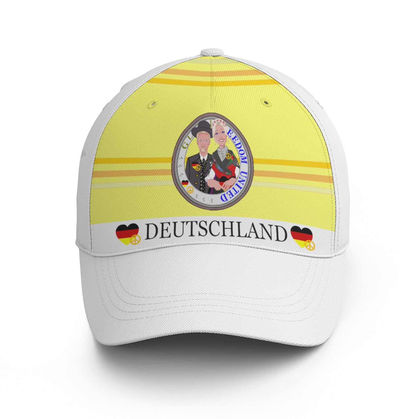 Basketball Cap GLOBAL FREEDOM UNITED© Couple Germany Yellow