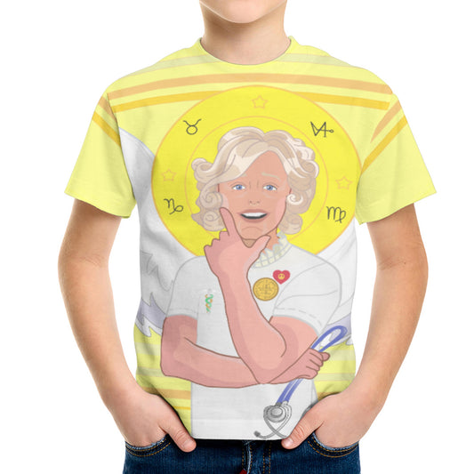Kid´s T-shirt 2 GLOBAL FREEDOM UNITED© Archangel Gabriel Latin Yellow