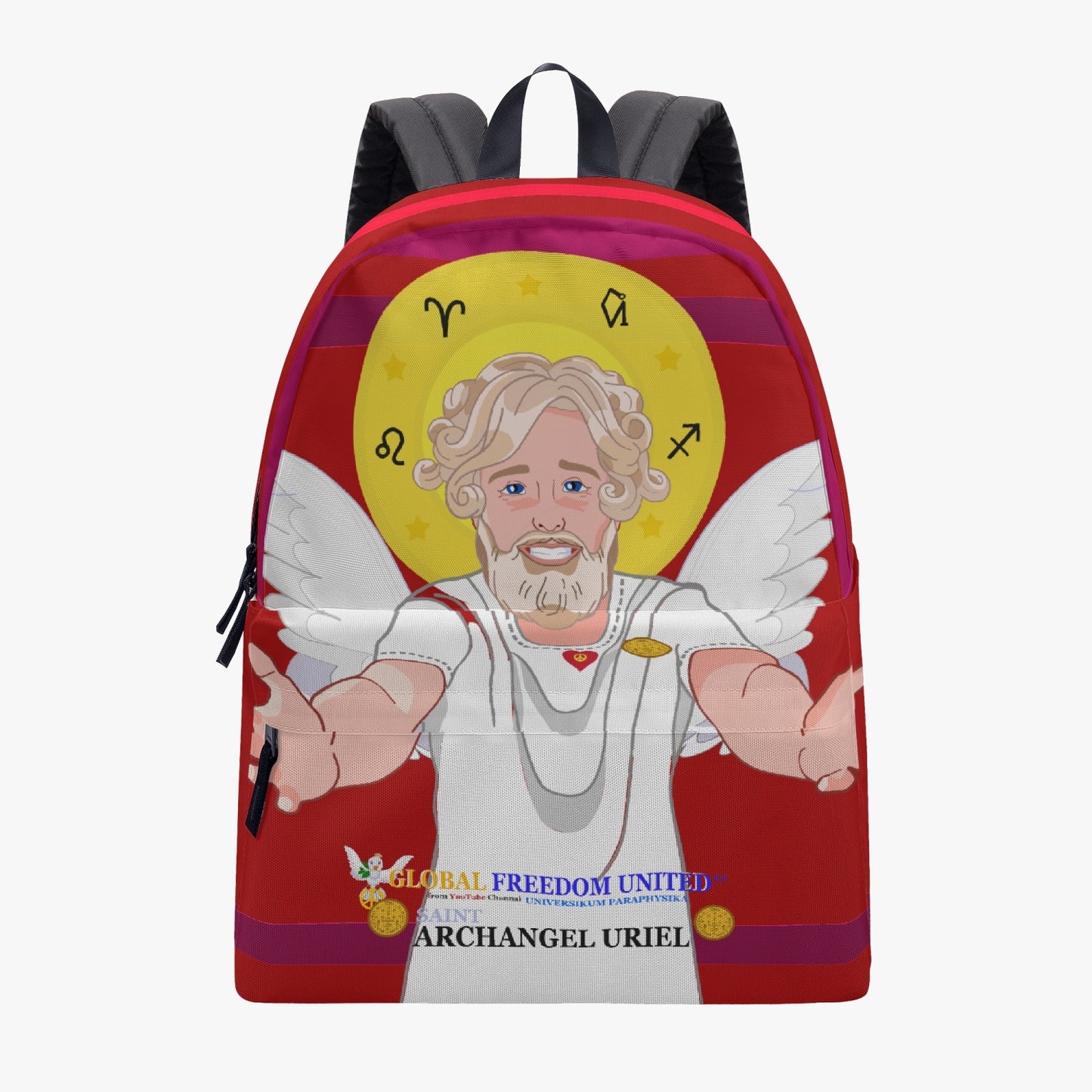GLOBAL FREEDOM UNITED© Archangel Uriel English Red - All-over-print Canvas Backpack
