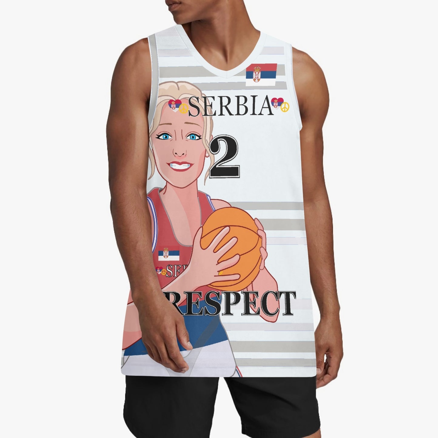 Basketball Jersey GLOBAL FREEDOM UNITED COUPLE EDITION WOMEN SERBIA v2 2