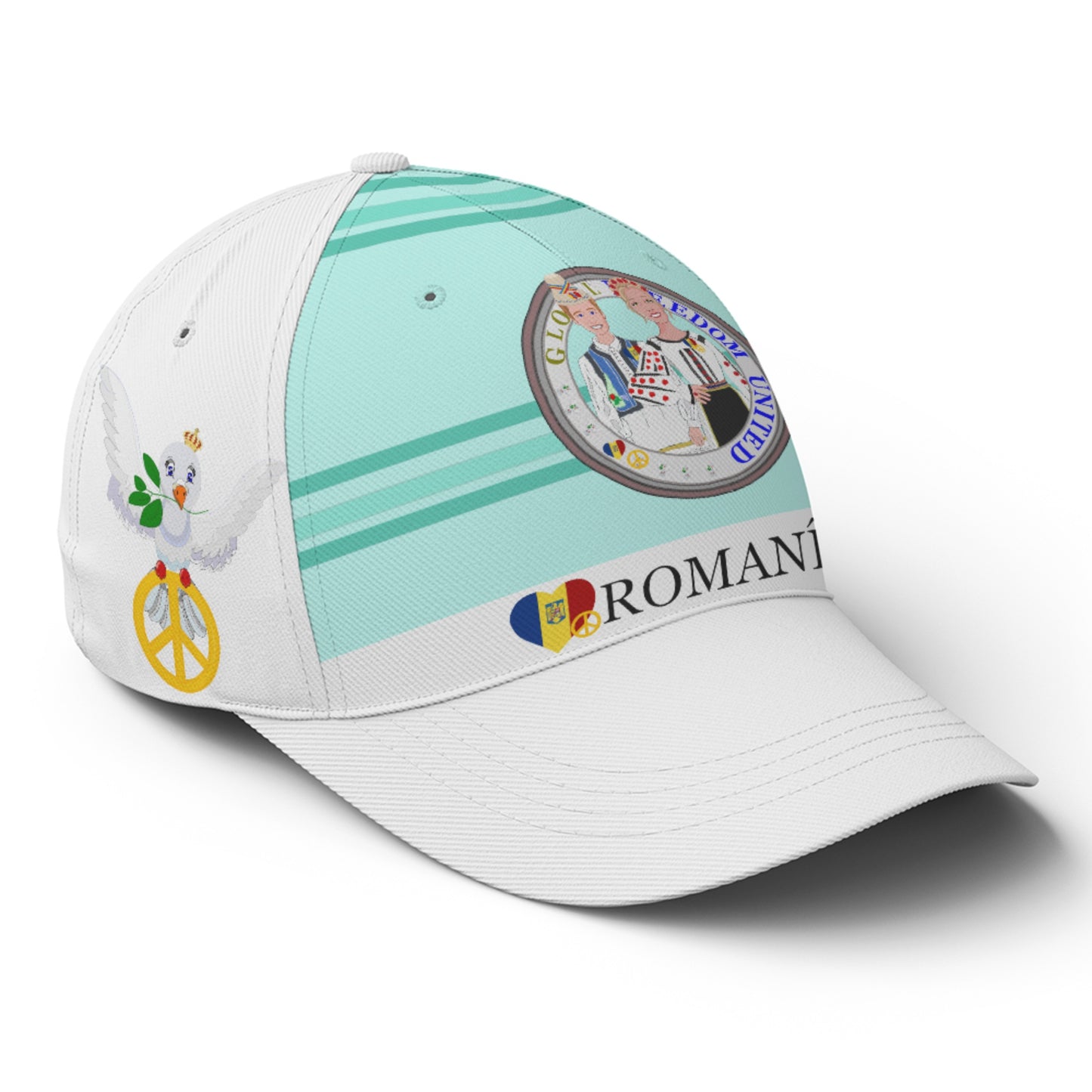 Basketball Cap GLOBAL FREEDOM UNITED© Couple Romania Light Green