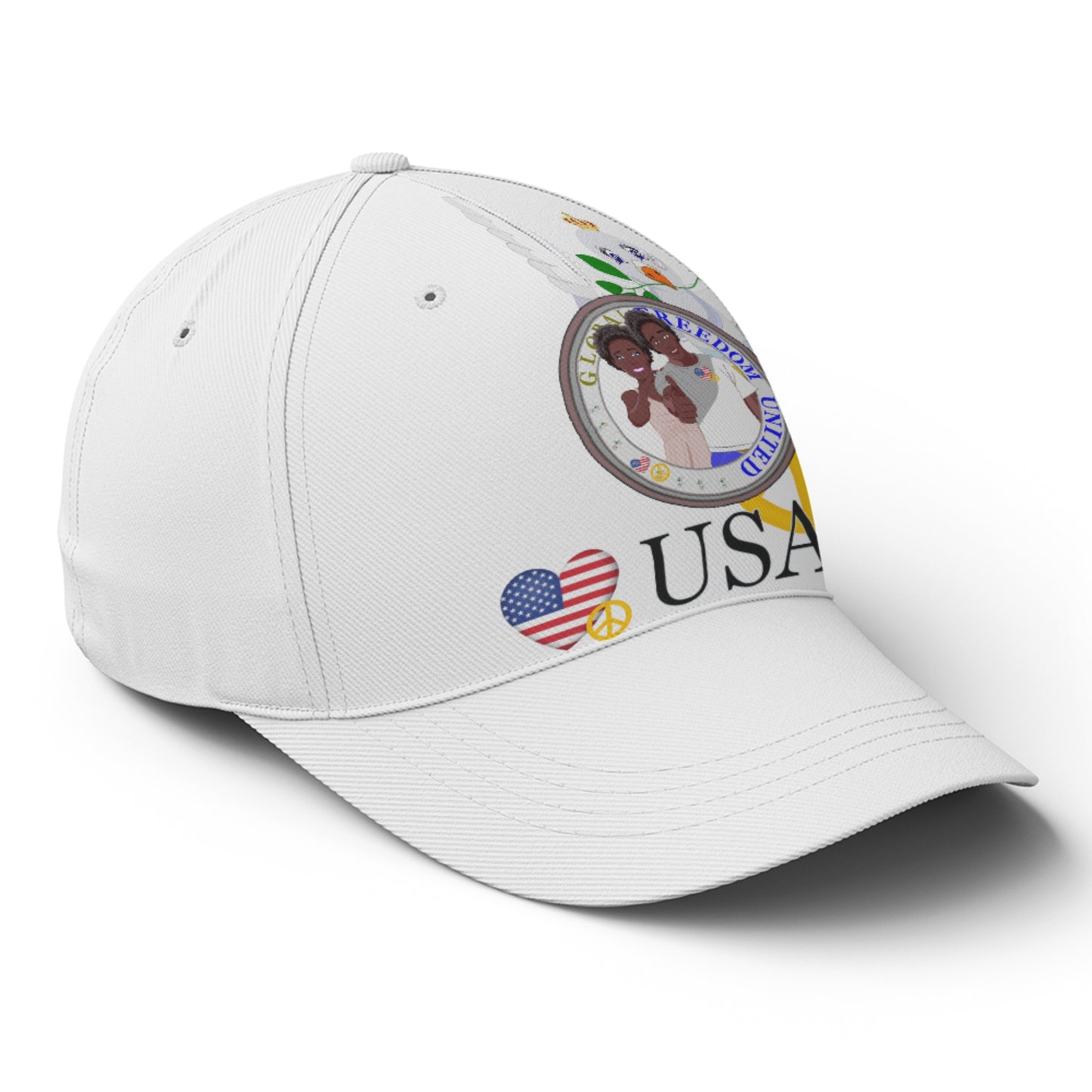 Baseball Cap GLOBAL FREEDOM UNITED© Couple USA Afro American
