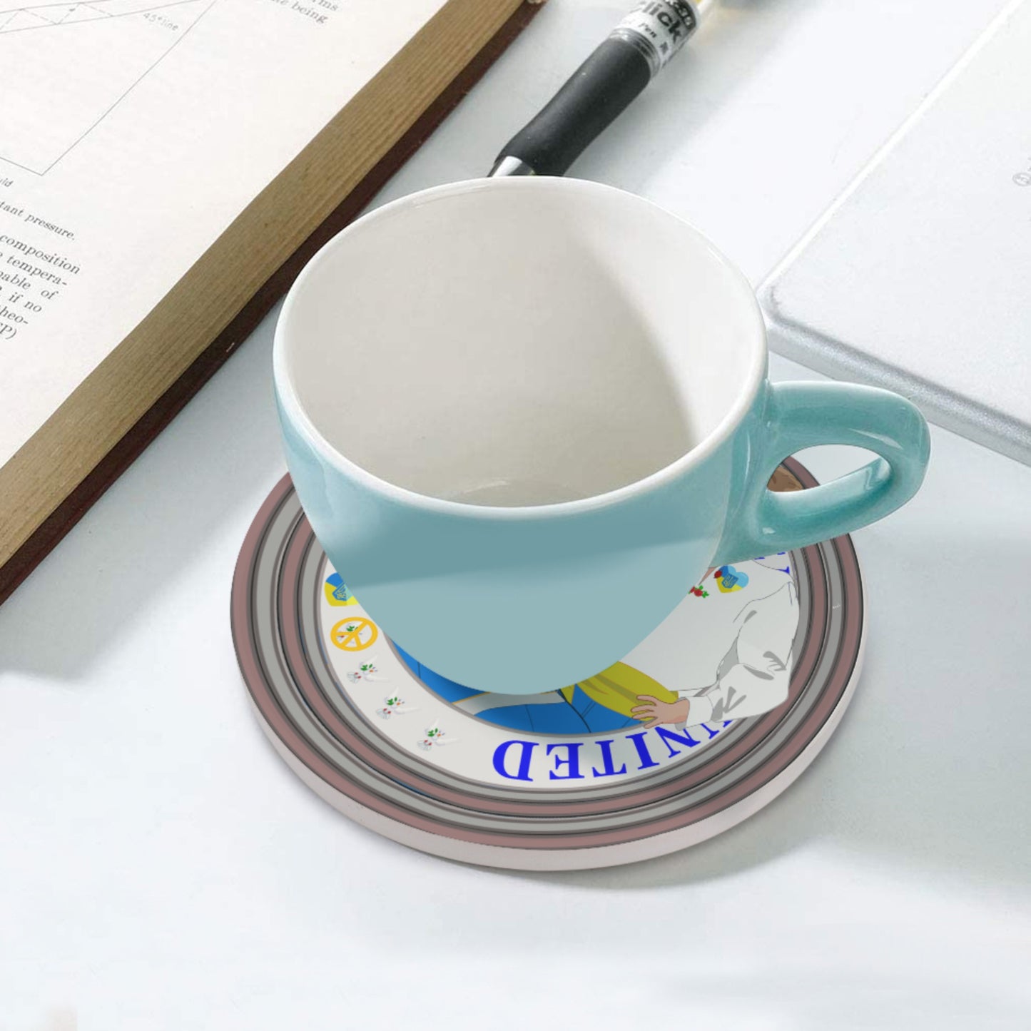 Ceramic CoastersGLOBAL FREEDOM UNITED© Couple Ukrain