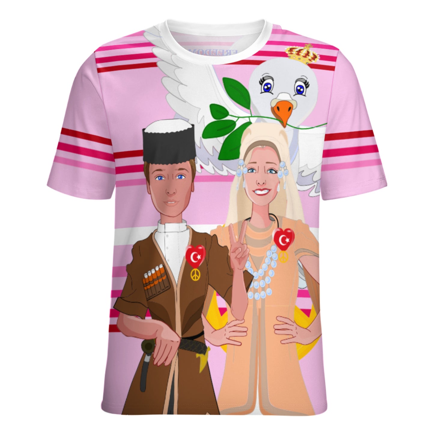 Women´s T-shirt GLOBAL FREEDOM UNITED© Couple Turkey Pink1