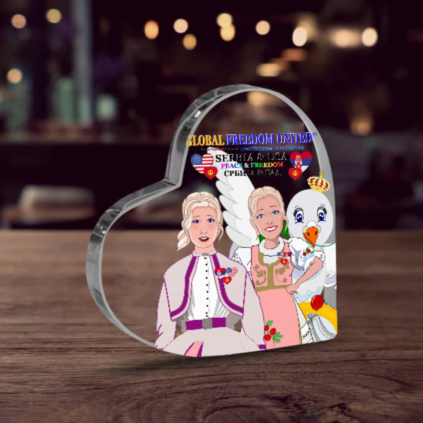 Acryl Heart  GLOBAL FREEDOM UNITED© Women Serbia & USA