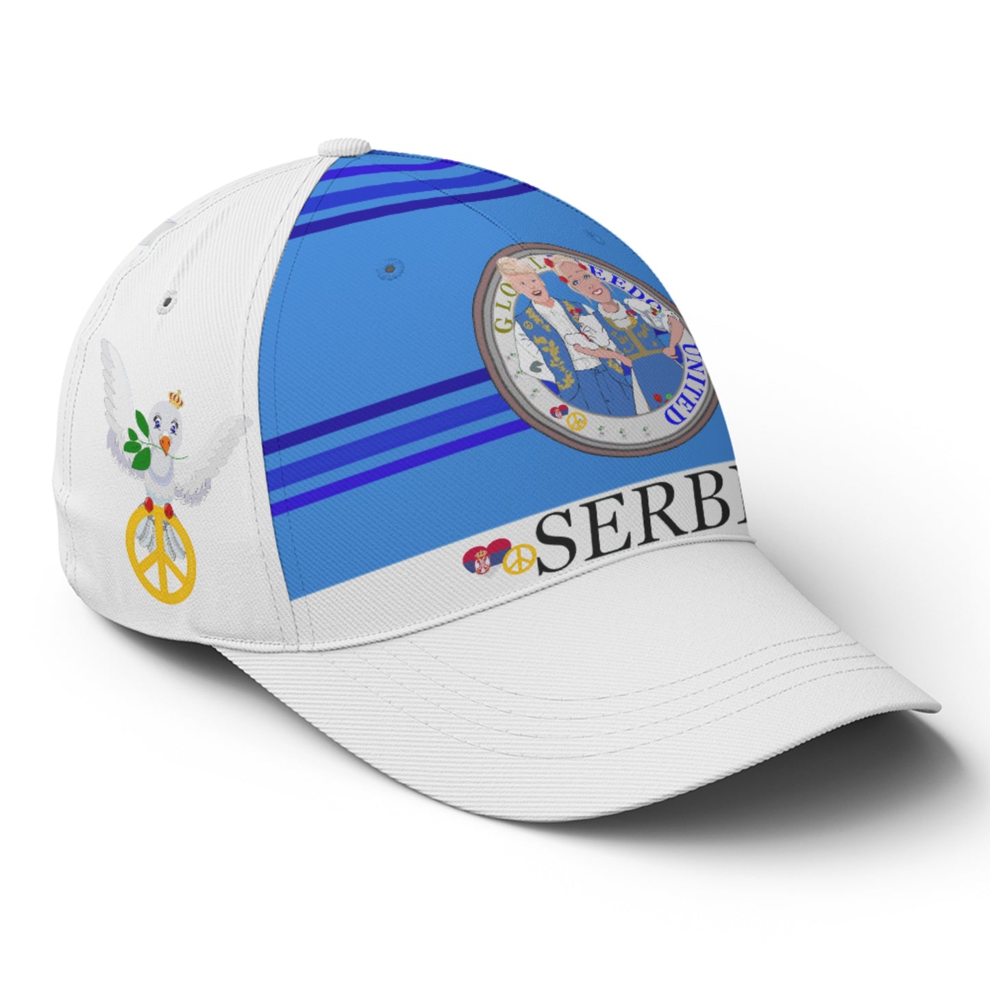 Basketball Cap GLOBAL FREEDOM UNITED© Couple Serbia Deep Blue